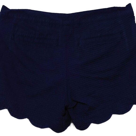 Lilly Pulitzer Buttercup Shorts with Scalloped Hem in True Navy - Picture 8 of 12